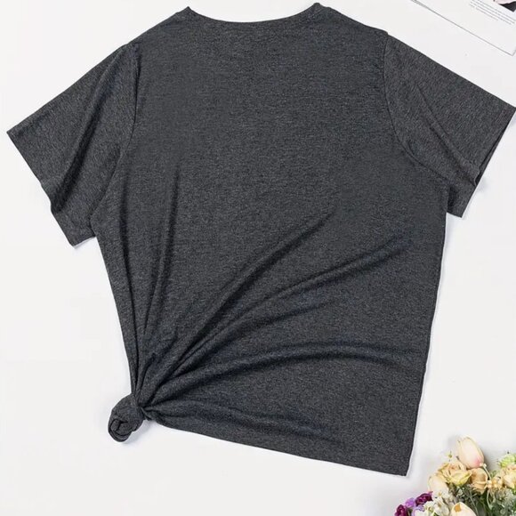 Plus Size Christmas Casual T-shirt Deer Print Short Sleeve Round Neck T-shirt - Picture 5 of 5